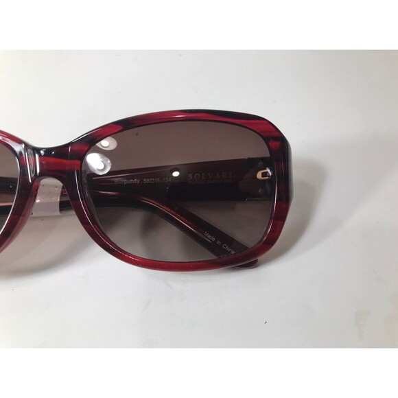 New SOLVARI Women's "Sydney 2" Burgundy SUNGLASSES, Polarized, Rx-able - Picture 2 of 9